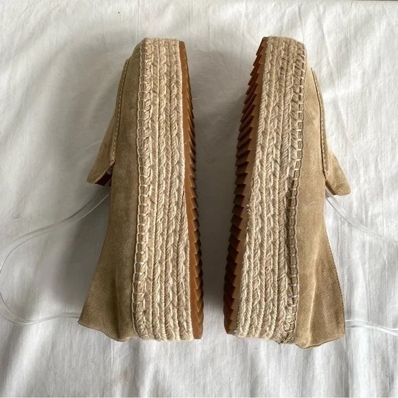 Joie Dafni Fawn Suede Wedge Espadrilles Loafer Shoes - Picture 4 of 15